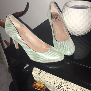Mint Green with a hint of gold heels